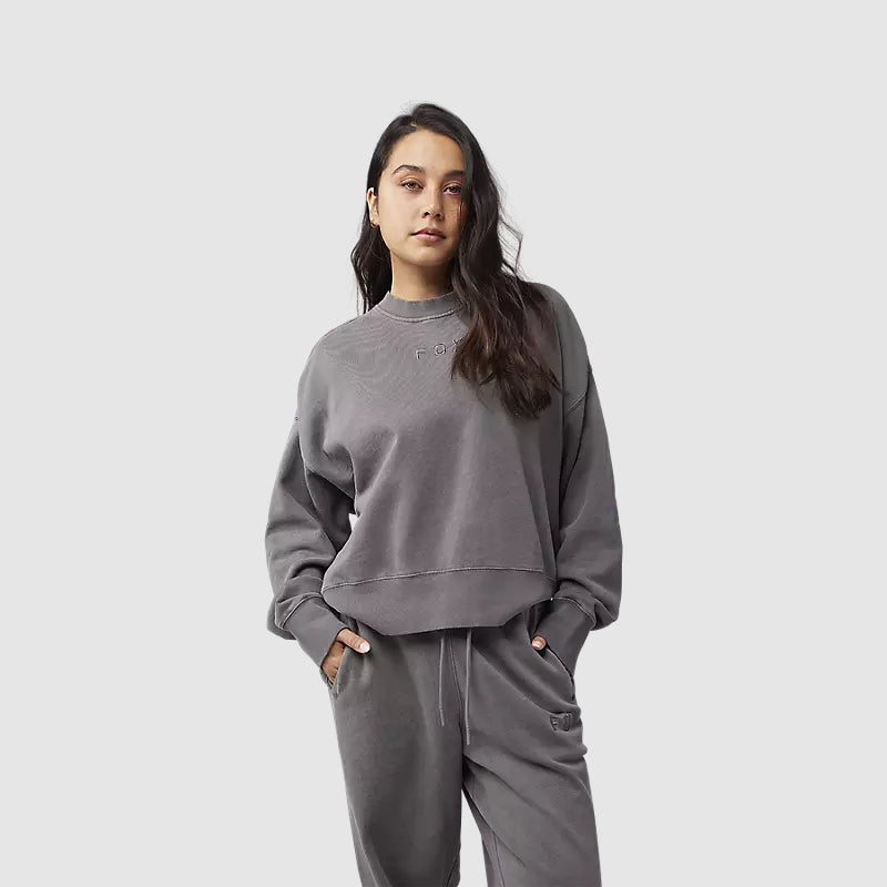 Polerón Fox Racing Wordmark Oversized Crew Mujer | Gris