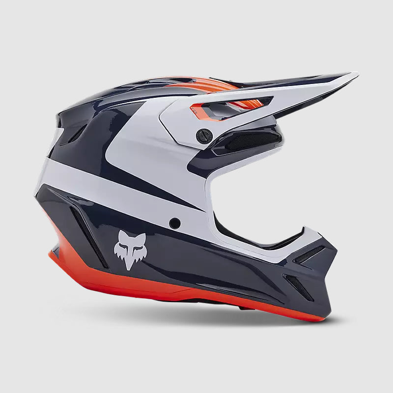 Casco Moto FOX V3 Divider Azul/Blanco