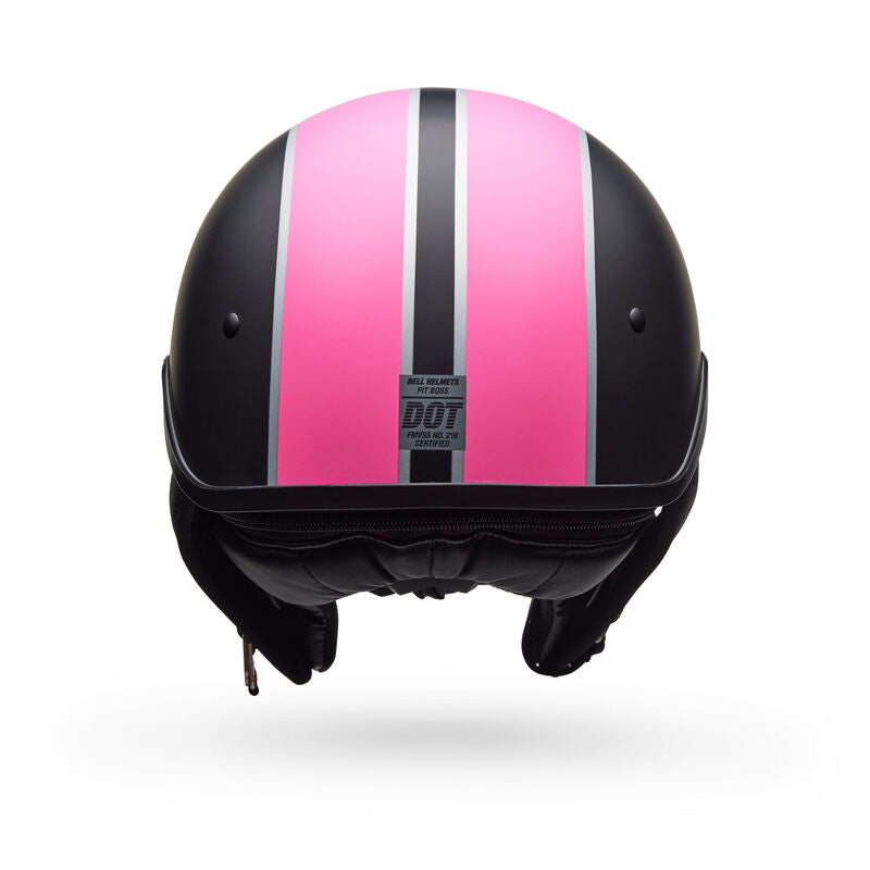 Casco Moto Bell Calle Pit Boss Negro/Rosado Mate Certificado QR