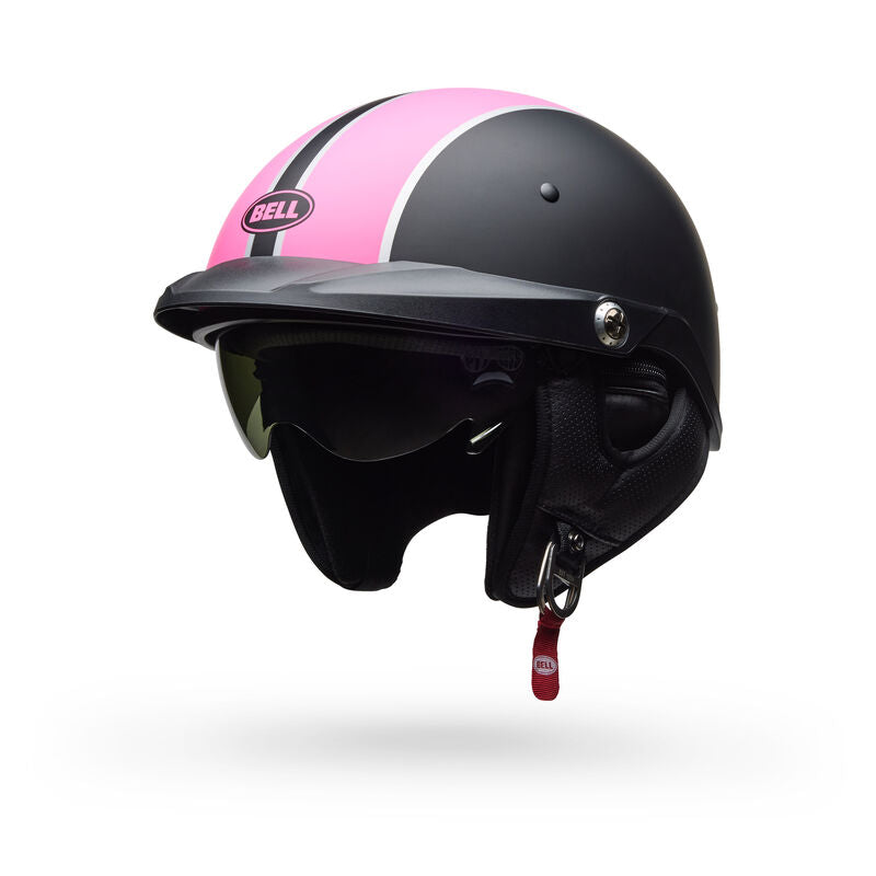 Casco Moto Bell Calle Pit Boss Negro/Rosado Mate Certificado QR