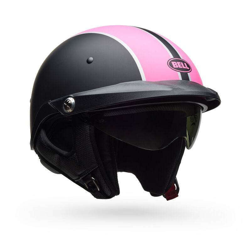 Casco Moto Bell Calle Pit Boss Negro/Rosado Mate Certificado QR
