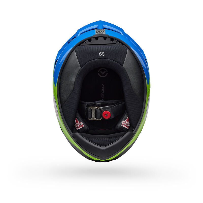 Casco Moto Bell Calle Race Star DLX Flex Azul/Amarillo Certificado QR
