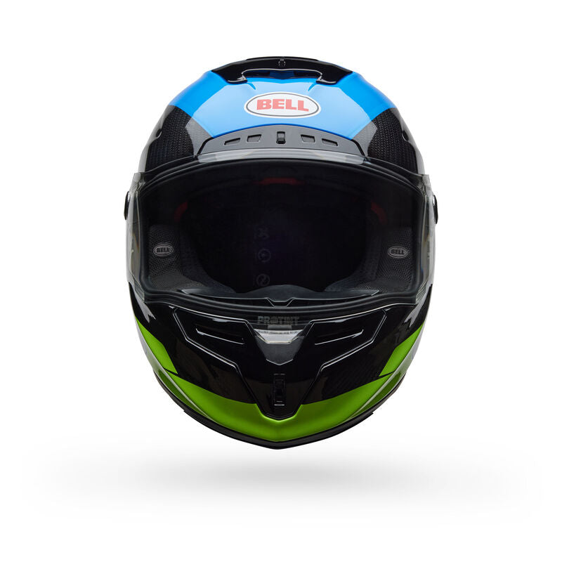 Casco Moto Bell Calle Race Star DLX Flex Azul/Amarillo Certificado QR