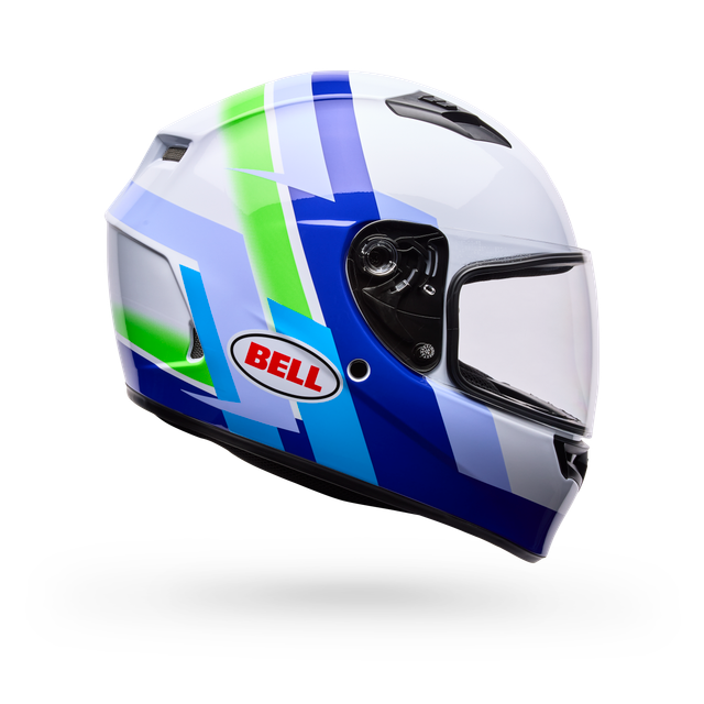 Casco Moto Bell Calle Qualifier Vibe Azul/Blanco Certificado QR