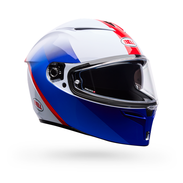 Casco Moto Bell Calle Lithium Mips Bash Blanco/Azul Certificado QR