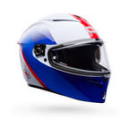 Casco Moto Bell Calle Lithium Mips Bash Blanco/Azul Certificado QR