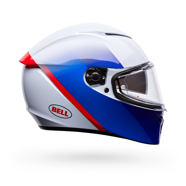 Casco Moto Bell Calle Lithium Mips Bash Blanco/Azul Certificado QR