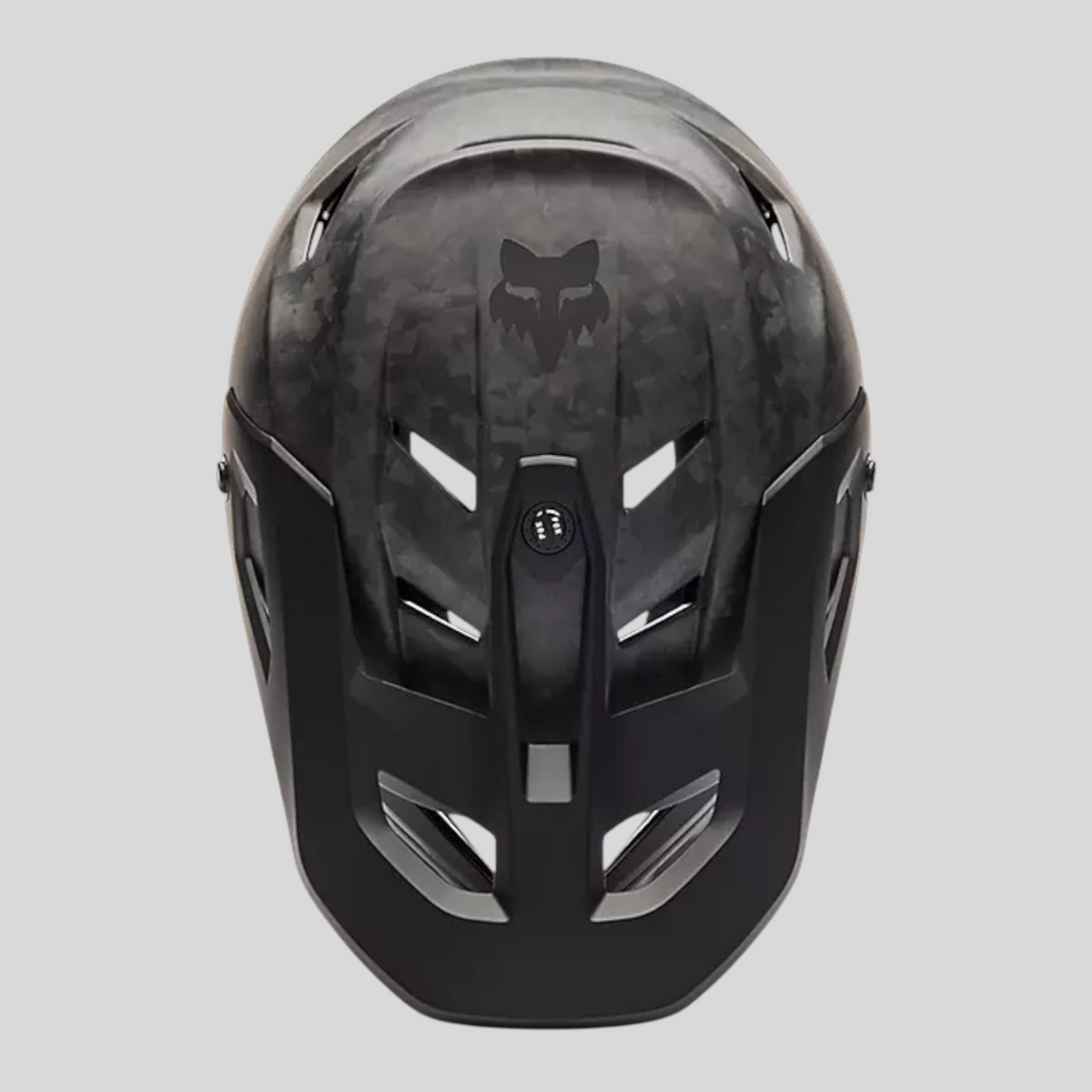 Casco de bicicleta MZ Bikes Fox Racing Rampage RS en color negro mate con acabado de fibra de carbono