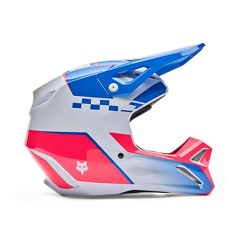 Casco Moto FOX V1 Collect Azul/Blanco