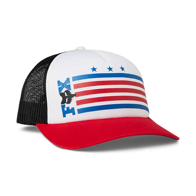 Gorro Fox Racing Jockey Unity Trucker | Blanco/Rojo/Azul