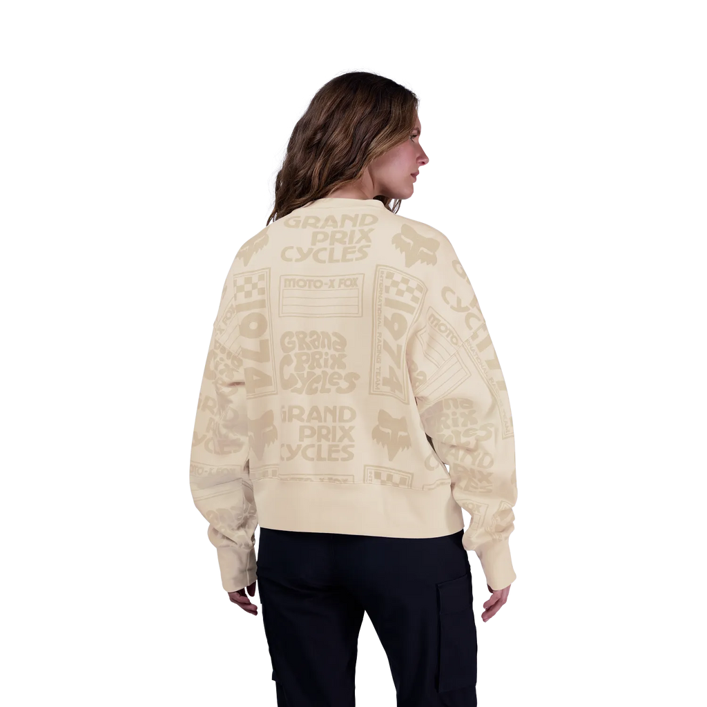 Polerón Fox Racing Circa 74 Oversized Crew Mujer | Blanco Hueso