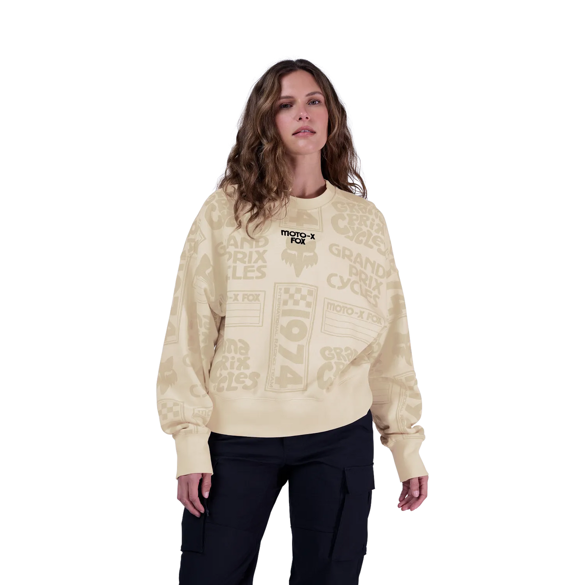 Polerón Fox Racing Circa 74 Oversized Crew Mujer | Blanco Hueso