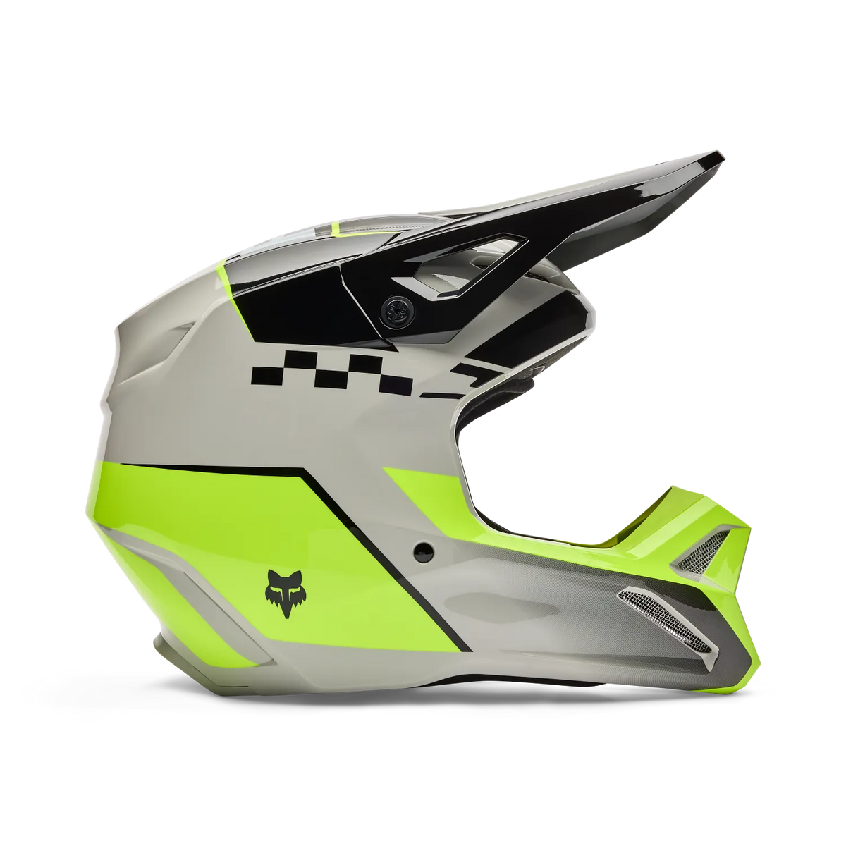 Casco Moto FOX V1 Collect | Gris/Amarillo