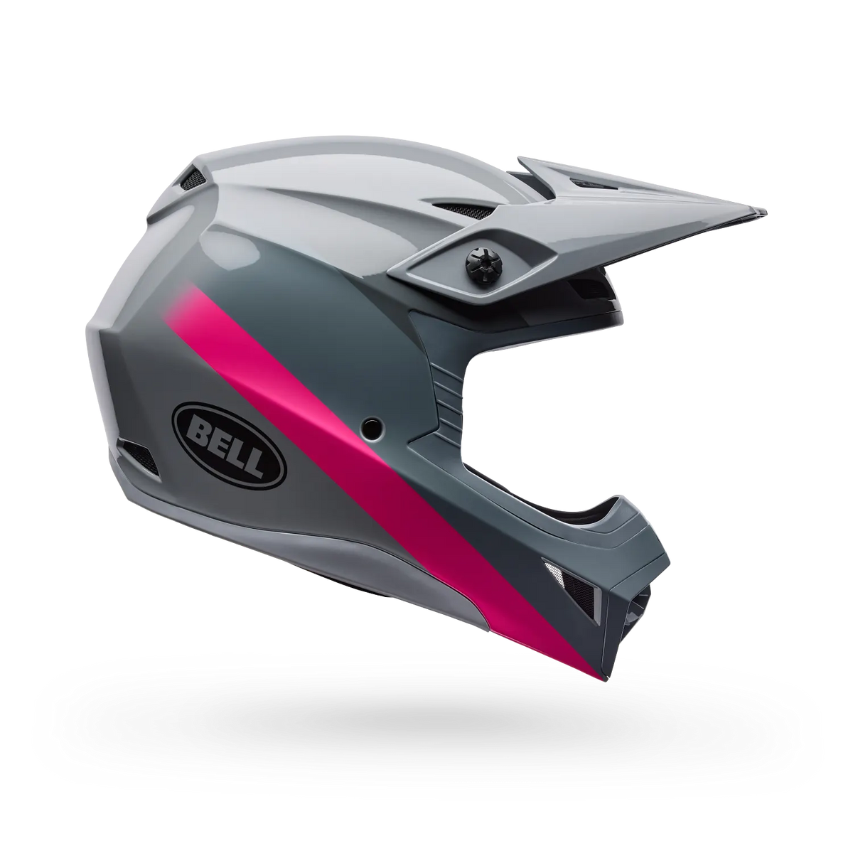 Casco Moto Bell MX-10 Mips Aviator Gris/Rosado