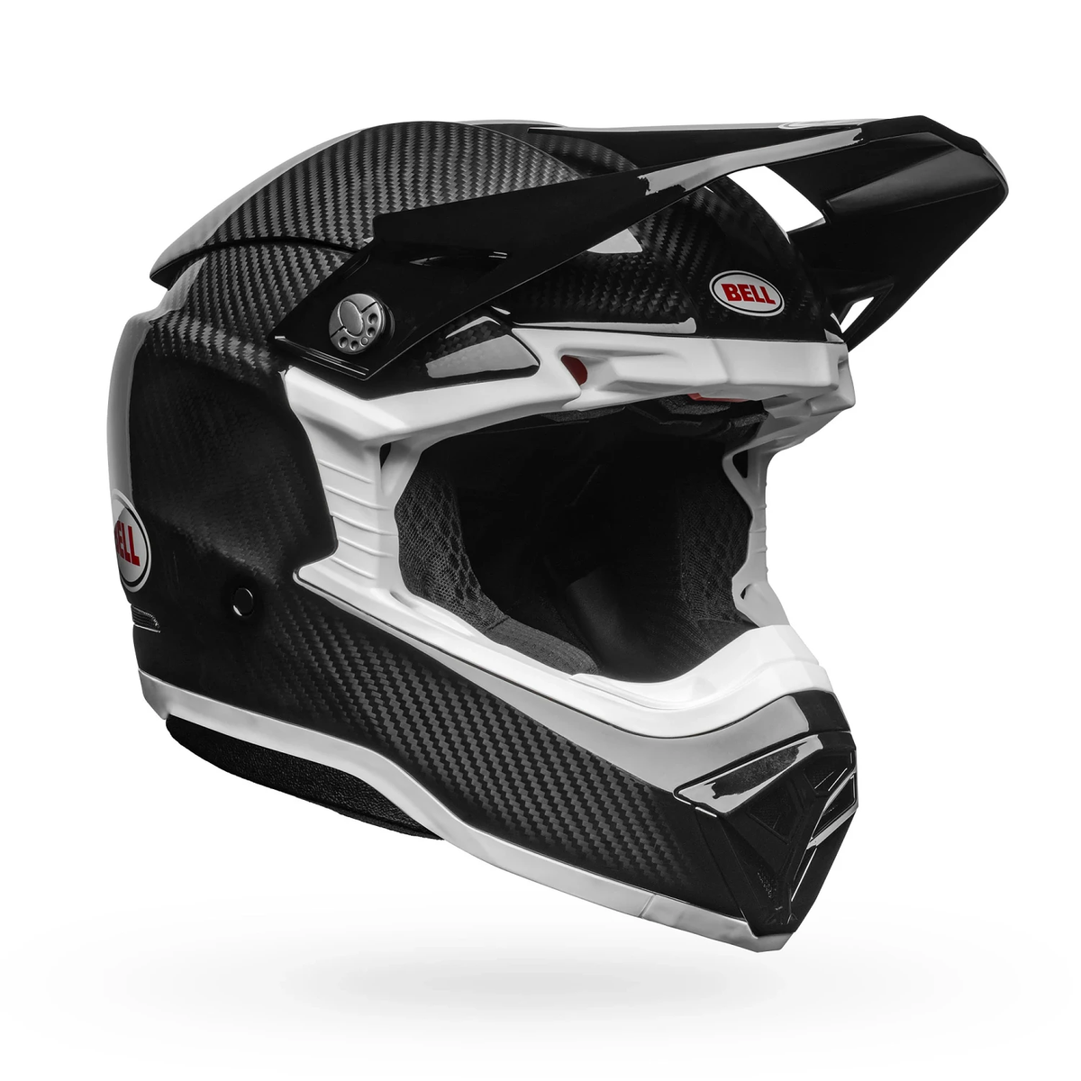 Casco Moto Bell Moto-10 Spherical Solid Negro/Blanco