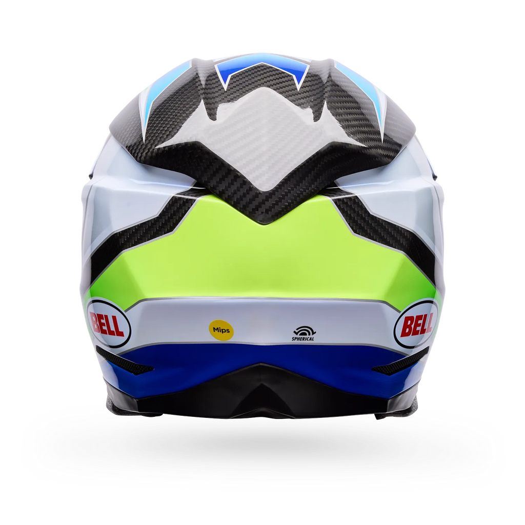Casco Moto Bell Moto-10 Spherical Grid Blanco/Azul