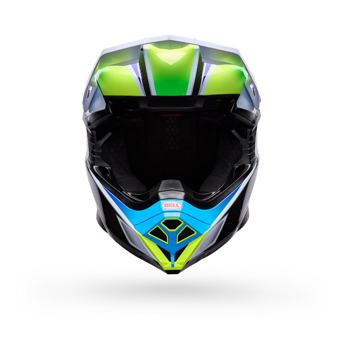 Casco Moto Bell Moto-10 Spherical Grid Blanco/Azul