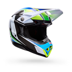 Casco Moto Bell Moto-10 Spherical Grid Blanco/Azul
