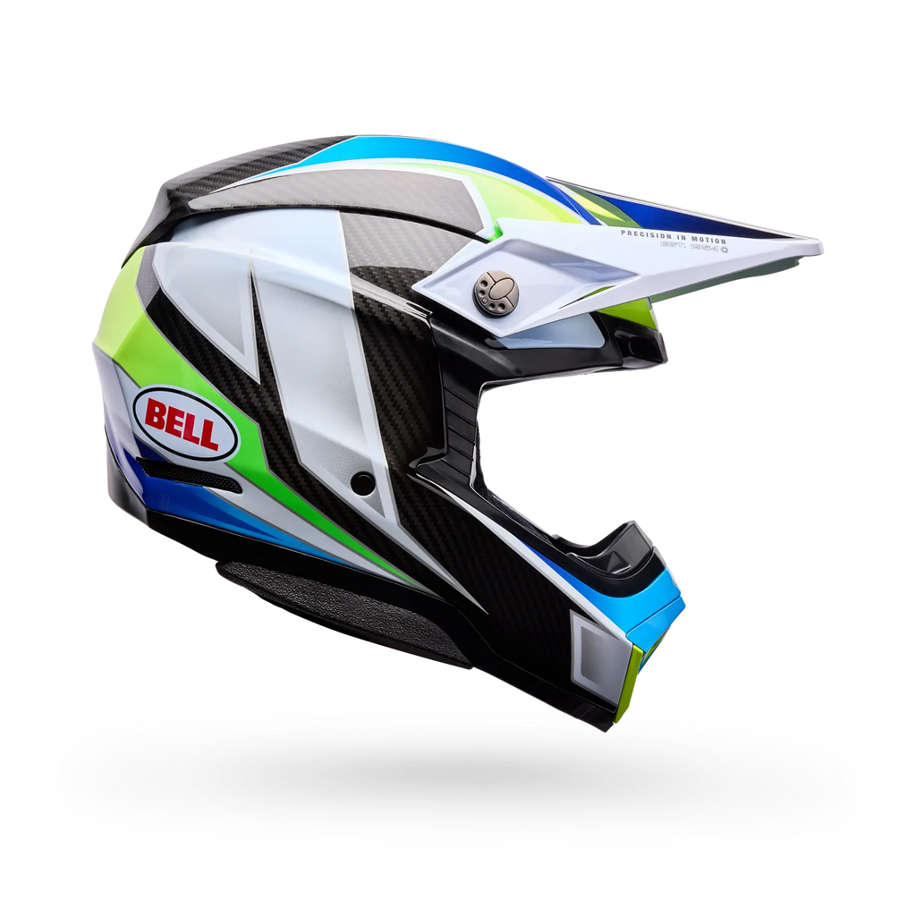 Casco Moto Bell Moto-10 Spherical Grid Blanco/Azul