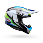 Casco Moto Bell Moto-10 Spherical Grid Blanco/Azul