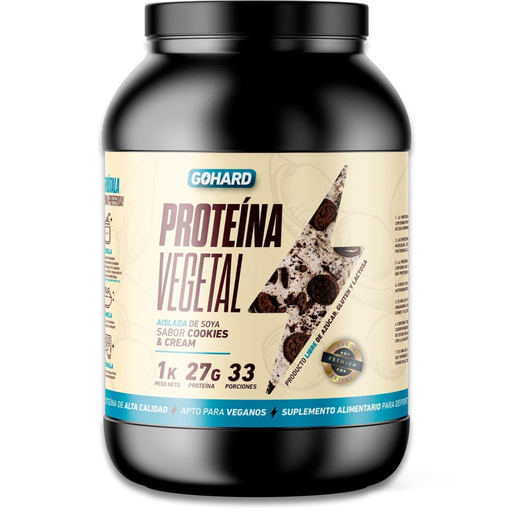 Proteína Vegetal Sabor Cookies and Cream - Aislada de Soya 27g Isolate Vegan GoHard