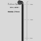 Rayo de bicicleta MZ Bikes Pillar SR14 J-Bend de 2.0 mm en acero inoxidable color negro para ruedas