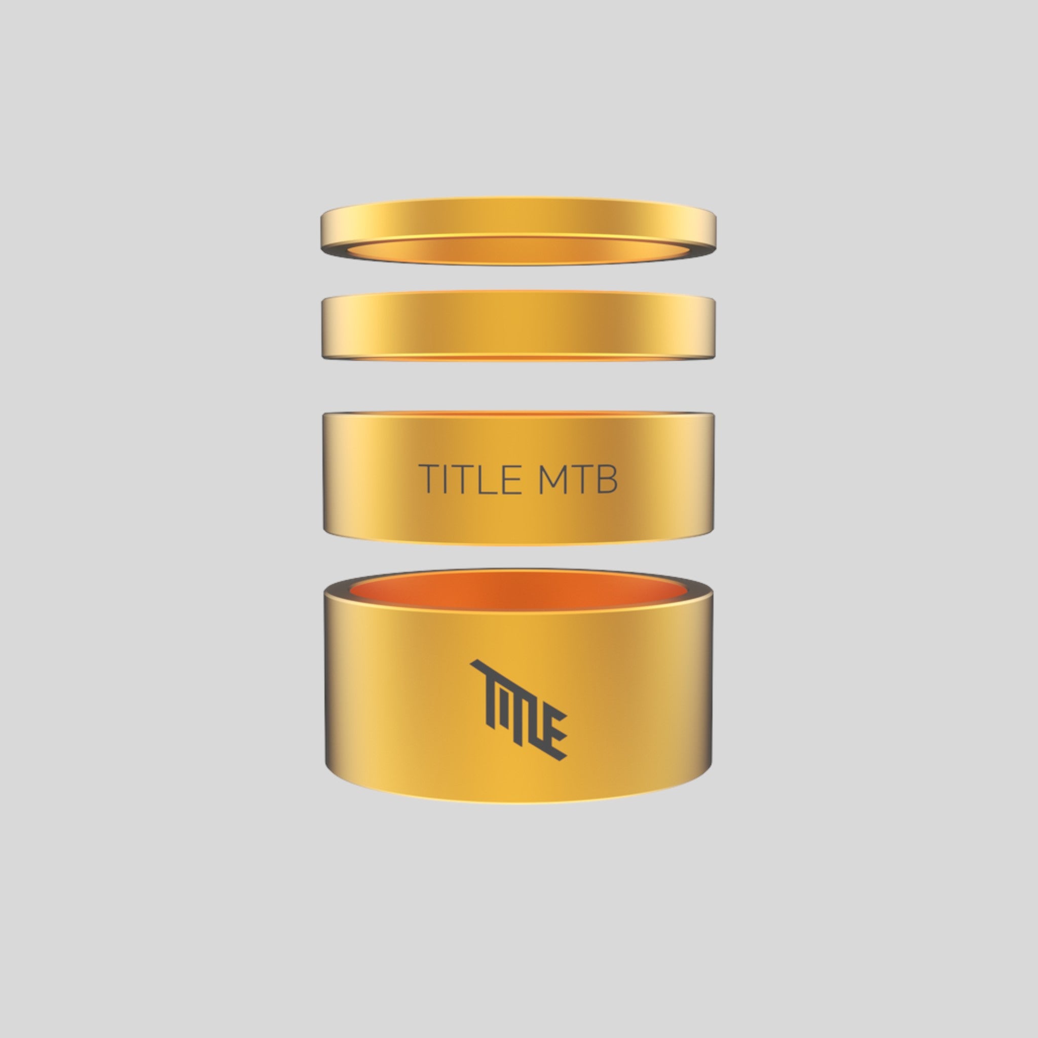 Title MTB Kit Espaciadores de Dirección Aluminio 6061 – Gold
