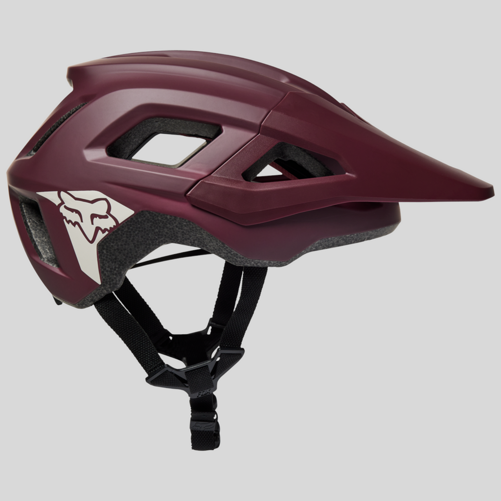 Casco de bicicleta para niño MZ Bikes Fox Mainframe MIPS en color morado con visera y sistema de protección