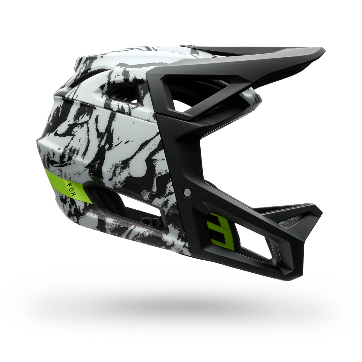 Casco Niño FOX New Proframe Thrive color Blanco, vista lateral