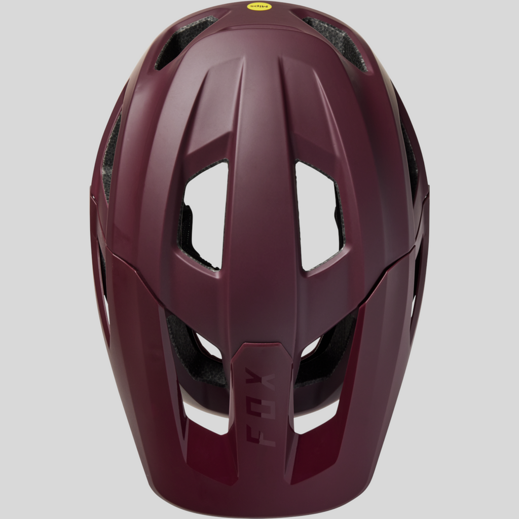 Casco de bicicleta para niño MZ Bikes Fox Mainframe MIPS en color morado con diseño abierto y ventilación superior